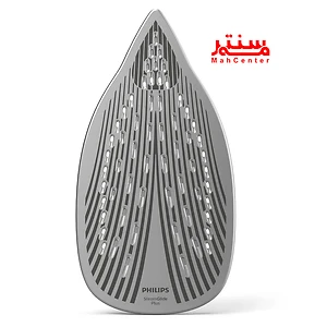نمای نزدیک از کفی ضدخش SteamGlide Plus اتو بخار فیلیپس DST5010، با منافذ بخار برای عملکرد بهینه در اتوکشی.